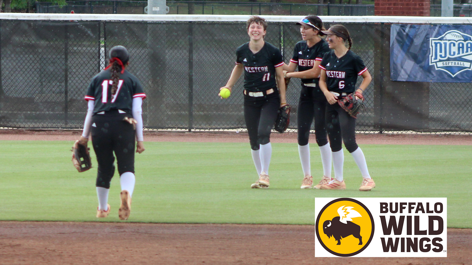Arizona Western celebrates Corinna Talbot's diving catch versus Volunteer State. Photo by Ann Pitha